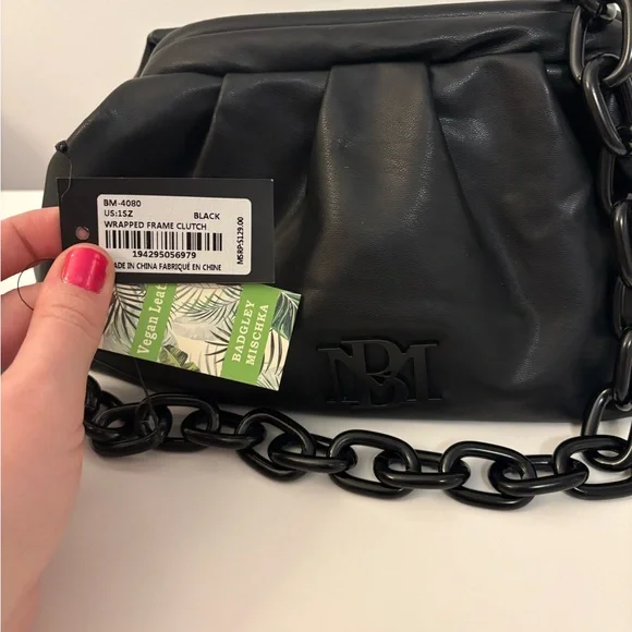 Badgley Mischka Black Chain Clutch (New with Tags Cut Off) - Picture 2 of 10